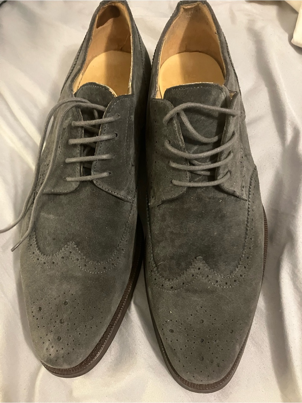 Jack Erwin Cole Wingtip Gray Suede Oxfords Men’s 11.5